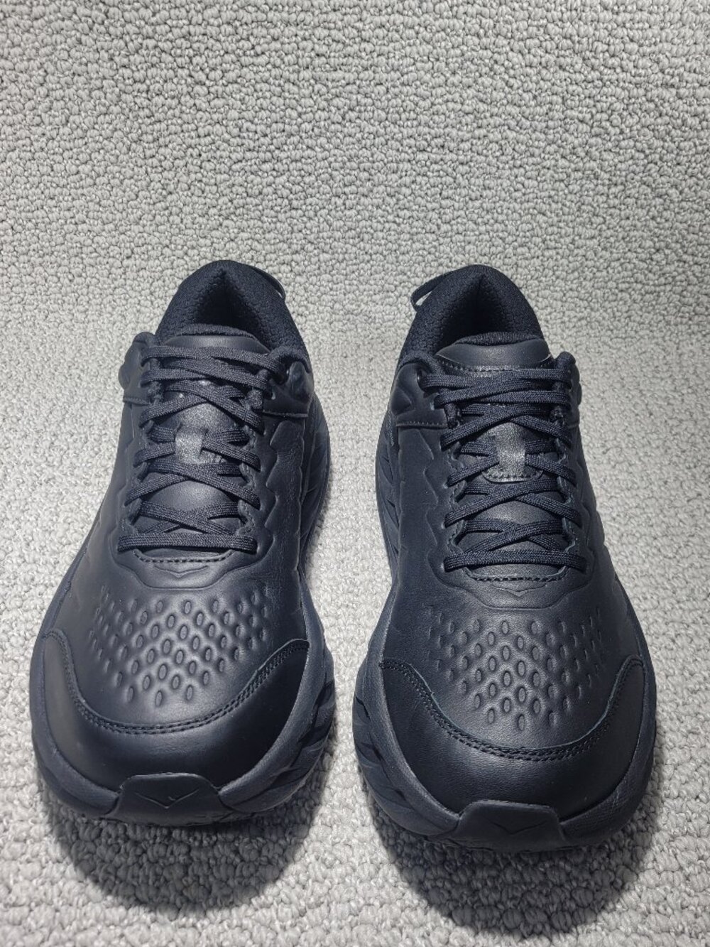 Hoka One Bondi SR Wide Women's Size 8.5D Black Leather Slip Resistant Work Shoes